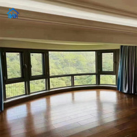 Ventana abatible arqueada abatible moderna con vidrio templado y Marco de aleación de aluminio Cortinas de persiana aisladas Diseño antirrobo