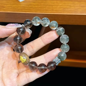 Atacado Natural Feng Shui Cura Fantasma Verde com Chá Cristal Polido Unisex Pulseira Presentes do Negócio - Product Image 4