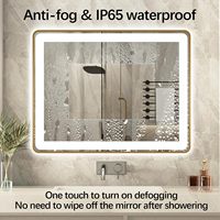 Miroir LED encadré rectangulaire arrondi en stock pour salle de bain