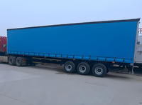 Semi-remorque à rideaux latéraux en acier pour vente en gros en ligne, capacité de charge de 60 tonnes, transport de conteneurs de 20/40 pieds, échelle hydraulique