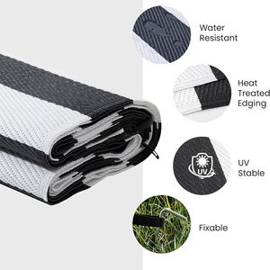 STRAUNK <span class=keywords><strong>Tapis</strong></span> d'extérieur lavable <span class=keywords><strong>Tapis</strong></span> tissé en vinyle PVC réversible pour patio <span class=keywords><strong>Grand</strong></span> <span class=keywords><strong>tapis</strong></span> d'extérieur imperméable <span class=keywords><strong>Tapis</strong></span> RV - Product Image 5