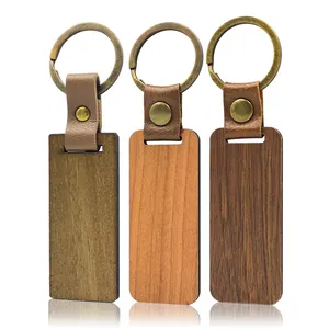 Gantungan kunci Promosi modis gantungan kunci kulit kayu gantungan kunci Logo kustom untuk hadiah suvenir Hari Valentine ide hadiah 2024