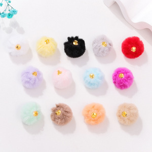 Pompon en fausse fourrure de lapin 20 mm, accessoires de bijoux DIY pour boucles d'oreilles, colliers, fournitures artisanales - Product Image 2