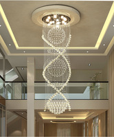 JYLIGHTING Lámpara LED Moderna de Acero Inoxidable para Techo Alto, Araña de Cristal de Lujo de 3000K para Decoración del Hogar y Hotel