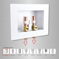 Boîtier de sortie pour machine à laver CUPC NSF 372 sans plomb, conforme à la norme NSF 61, avec vannes à boisseau sphérique, raccord rapide 1/2 pouce x 3/4 pouce MHT