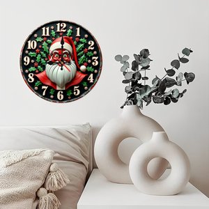 Round Wooden Wall <b>Clock</b> 25cm Quiet Movement Home Office Decor <b>Clock</b> - Product Image 2