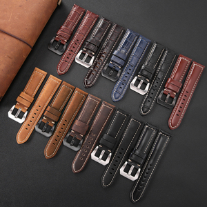 Accessori per orologi 10 colori 20mm 22mm cinturino in <span class=keywords><strong>pelle</strong></span> di <span class=keywords><strong>coccodrillo</strong></span> <span class=keywords><strong>cinturini</strong></span> per orologi Vintage in <span class=keywords><strong>pelle</strong></span> di cavallo pazzo 24mm - Product Image 1