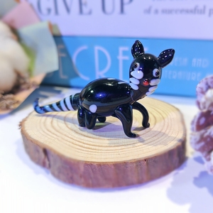 Adorno de cristal de gato negro hecho a mano para Halloween, Navidad, decoración del Día de San Valentín, regalo artesanal colorido, figurita de gato - Product Image 3