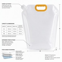 JIAHE Pochettes souples personnalisées avec bec verseur 2L 5L 10L, imprimées en héliogravure, sacs PE pour liquides et eau, recyclables, vente en gros directe usine