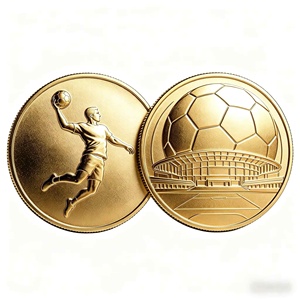 Pièce de monnaie commémorative sportive ronde estampillée or pour la cérémonie d'induction au Temple de l'Honneur – Souvenir - Product Image 1