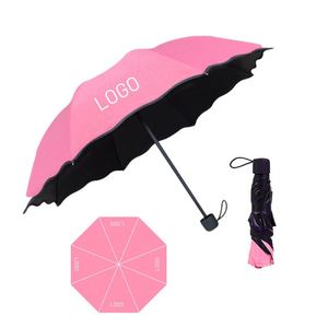 2025 <b>Large</b> 8 Ribs Rain <b>Umbrella</b> Cute Design Folding Manual Black Coated Strong <b>Umbrella</b> for Sale - Product Image 2