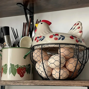 Panier à œufs <span class=keywords><strong>en</strong></span> <span class=keywords><strong>céramique</strong></span> <span class=keywords><strong>en</strong></span> forme <span class=keywords><strong>de</strong></span> poule, panier <span class=keywords><strong>de</strong></span> rangement pour <span class=keywords><strong>fruits</strong></span>, panier <span class=keywords><strong>de</strong></span> rangement pour œufs durable, vente chaude - Product Image 6
