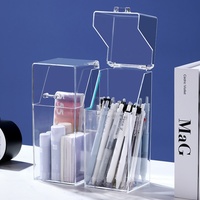 Support à stylos en acrylique transparent, organisateur de bureau carré, étagère de rangement surélevée pour armoire à miroir