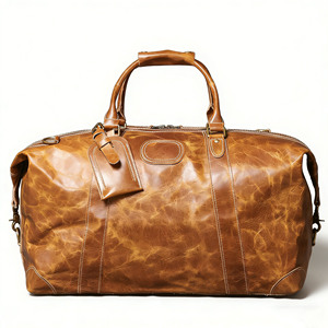 Bolsa de Viaje de Cuero Vacuno de Primera Calidad, Gran Capacidad, para Viajes de Negocios o Fin de Semana, Multifuncional, de Hombro - Product Image 2