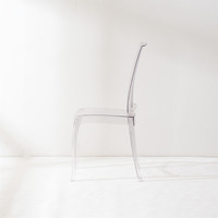 Vente en gros de meubles de maison chaise de salle à manger moderne et ordinaire en plastique résine acrylique transparent