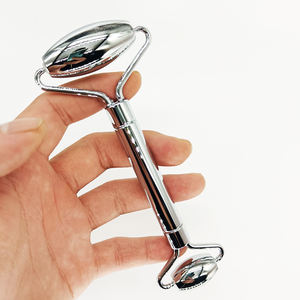 Wholesale Metal Stainless Steel Skin Lift Body Massage Silver 3D Face Roller Gua Sha Set - Product Image 5