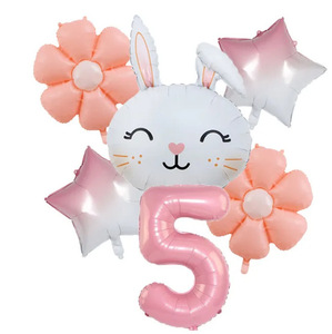 Set di <span class=keywords><strong>Palloncini</strong></span> Coniglietto e Margherita <span class=keywords><strong>con</strong></span> Palloncino Numero 1-9 Rosa da 40 Pollici, Decorazione Rosa per Festa di Pasqua, <span class=keywords><strong>Palloncini</strong></span> in Foil <span class=keywords><strong>con</strong></span> Numeri - Product Image 6