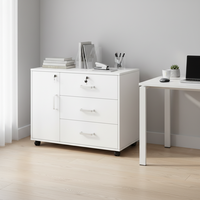 Meuble de classement en bois à 2 tiroirs pour le rangement de dossiers et l'organisation des documents, idéal pour le bureau à domicile