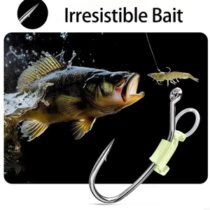 LM LM25317 Hameçons robustes en métal à ardillons pour crevettes vivantes, accessoires de pêche au poisson-chat durables - Product Image 5