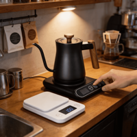Bouilloire Électrique Commerciale 220V Portable en Acier Inoxydable 0,9L avec Contrôle Multi-Température et Arrêt Automatique pour la Maison