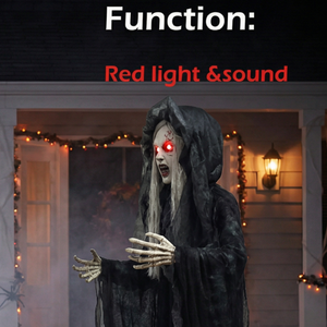 Fantasma Animatrónico Colgante <span class=keywords><strong>de</strong></span> Pelo Largo, Espíritu Vengador - Accesorio Espeluznante <span class=keywords><strong>de</strong></span> Espíritu Oscilante para Decoración <span class=keywords><strong>de</strong></span> Casa Encantada <span class=keywords><strong>de</strong></span> Halloween - Product Image 5