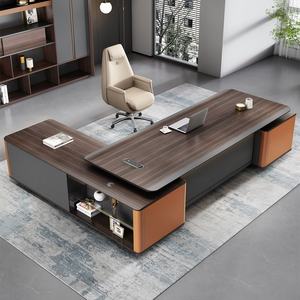 Mesa ejecutiva CEO Boss moderna de alta tecnología, diseño de computadora de oficina con escritorio extensible en forma de L - Product Image 4