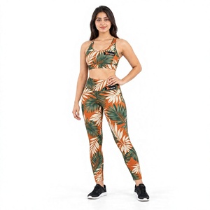 Conjunto Deportivo de Yoga Sublimado Personalizado para Mujer, Sujetador Deportivo, Leggings, Ropa Deportiva para Gimnasio, Correr, Entrenamiento, Ropa Deportiva Activa - Product Image 1