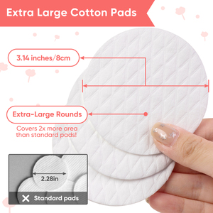 Grands tampons de <span class=keywords><strong>coton</strong></span> ronds de qualité supérieure de 3,14 pouces (8 cm) pour le soin du visage, le <span class=keywords><strong>démaquillant</strong></span>, LF430, emballage personnalisé, doux - Product Image 3