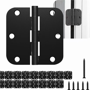 Bearing Door <strong>Hinges</strong> Heavy Duty Stainless Steel <strong>Hinges</strong> Radius Corner Smooth And Quiet Non Removable Pin Matte <strong>Black</strong> - Product Image 1