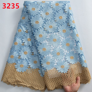 ผ้าลูกไม้ถัก,ผ้าลูกไม้ไนจีเรียสำหรับเย็บชุดแต่งงาน3235น่ารัก <span class=keywords><strong>Pomona</strong></span> สีเขียว Afrian Guipure - Product Image 3