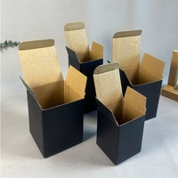 Boîtes cadeaux en carton ondulé noir rigide avec couvercles, pour tasses, bouteilles, cosmétiques, logo personnalisé, surface noire mate, emballage en papier