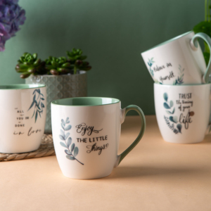 Tazza <span class=keywords><strong>da</strong></span> caffè in ceramica di grandi dimensioni OEM Design verde personalizzato <span class=keywords><strong>con</strong></span> <span class=keywords><strong>tazze</strong></span> di porcellana <span class=keywords><strong>con</strong></span> testo positivo - Product Image 6