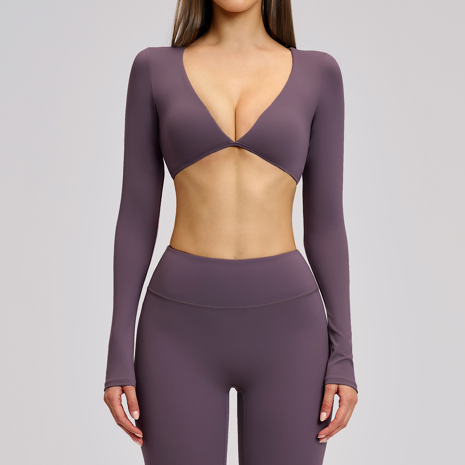 Long Sleeve Top-Eggplant Purple