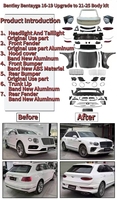 Kit de carrocería para Bentley Bentayga Car Facelift Upgrade Body Kit 16-19 a 2021-2023 Material de aluminio metálico Piezas de coche Conjunto de parachoques