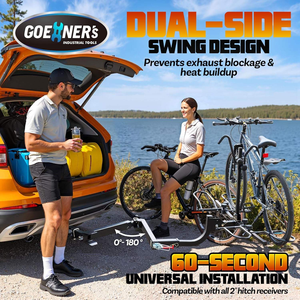 Adaptateur pivotant pour porte-vélos de 2 pouces, 0 ° -180 °   Support de vélo double face pivotant avec bras d'extension 250 LBS pour voitures, camions et VUS - Product Image 6