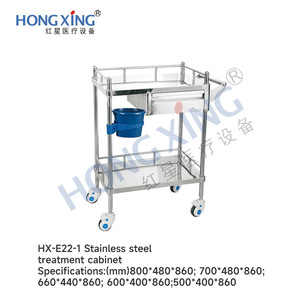 Red Star Stainless Steel Single Drawer Treatment Cart 2 Layer Hospital Medical Storage <b>Trolley</b> - Product Image 3