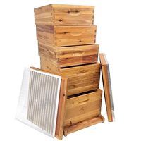 5-Schichtiger Bienenstock, Langstroth Bienenstock-Set Beschichtet mit 100% Bienenwachs, Inklusive 2 Tiefe Bienenkästen, 3 Mittelgroße Bienenstöcke