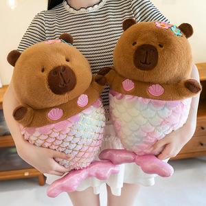 Nuova sirena capibara peluche Capybara bambola porcellino d'India peluche cuscino peluche giocattoli di peluche - Product Image 4