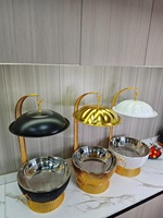 Heißer Verkauf: 8L Hotel-Buffet-Speisenwärmer-Set in Gold, Schwarz, Weiß – Hängende Chafing Dishes für Restaurant & Catering