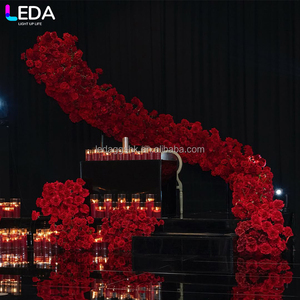 LEDA Indoor Outdoor Event <b>Decorations</b> Luxurious Grand Large S-shaped Artificial Rose <b>Arch</b> for Wedding - Product Image 4
