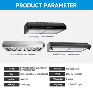 <span class=keywords><strong>Cappa</strong></span> <span class=keywords><strong>Aspirante</strong></span> Compatta <span class=keywords><strong>Sottopensile</strong></span> in Acciaio Inox con Luce LED, Estrattore di Fumo per Piccole Cucine e Caffetterie - Product Image 2