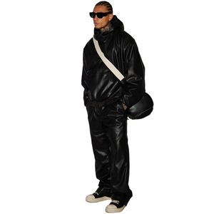 Gingtto Plus Size <span class=keywords><strong>pantaloni</strong></span> in pelle da <span class=keywords><strong>uomo</strong></span> <span class=keywords><strong>neri</strong></span> finti <span class=keywords><strong>pantaloni</strong></span> larghi in pelle da <span class=keywords><strong>uomo</strong></span> - Product Image 4