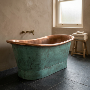 Baignoire rectangulaire autoportante en cuivre de luxe moderne pour villa - Durable et écologique - Artisanat indien - Product Image 3