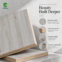 Contreplaqué plaqué chêne blanc Jinbase XT2238, qualité E0, 1220x2440mm, feuilles de placage de bois, panneaux de contreplaqué plaqué.