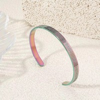 Bracelet ajustable en acier inoxydable plaqué or 2025, motif sculpté, pour femme – Idéal comme cadeau