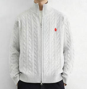 سترة رجالية أصلية من كينفولاي موديل أولد إم، 220 جرام من الصوف/الكشمير المحبوك، بشعار أمامي، مقاومة للتكور، ضيقة، مناسبة للخريف والشتاء، للأعمال - Product Image 5