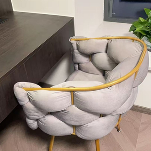 Sillón de Diseño Moderno y Lujoso para Sala de Estar, Muebles para el Hogar, Sofá con Base de Metal, Silla de Salón de Belleza de Terciopelo, Silla Burbuja - Product Image 5