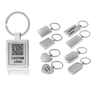 Porte-clés en aluminium vierge avec logo personnalisé, porte-clés en métal en acier inoxydable, porte-clés promotionnel OEM personnalisé avec code QR - Product Image 1