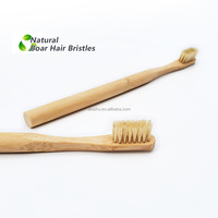 Brosse à dents en bambou biodégradable du fabricant direct d'usine avec des poils de sanglier compostables naturels