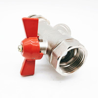 Vanne à bille multifonctionnelle en cuivre avec poignée papillon, filetage mâle 1 pouce, en PTFE, pour purge d'eau, avec filtre en Y et manomètre